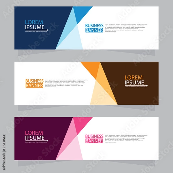 Obraz Vector abstract design web banner template. Web Design Elements - Header Design. Abstract geometric web banner template on grey background.Modern banner.