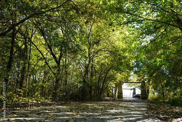 Obraz View of a pathway at Oak Point Park and Nature Preserve in Plano, Texas