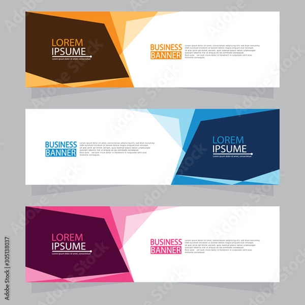 Obraz Vector abstract design web banner template. Web Design Elements - Header Design. Abstract geometric web banner template on grey background.Modern banner.
