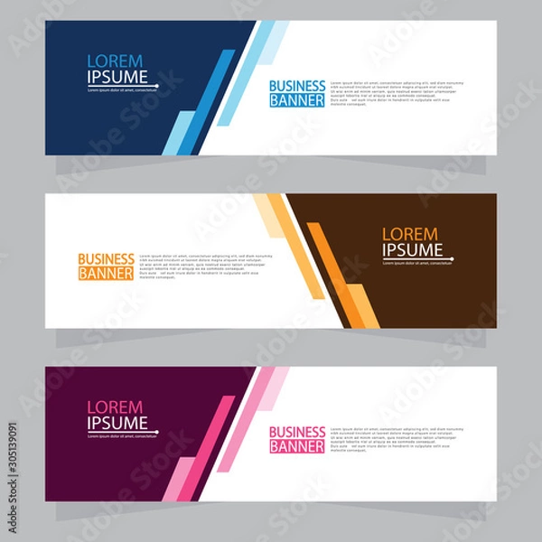 Obraz Vector abstract design web banner template. Web Design Elements - Header Design. Abstract geometric web banner template on grey background.Modern banner.