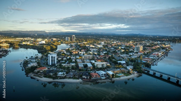 Fototapeta Wide Angle Aerial View of the Gold Coast - Australia