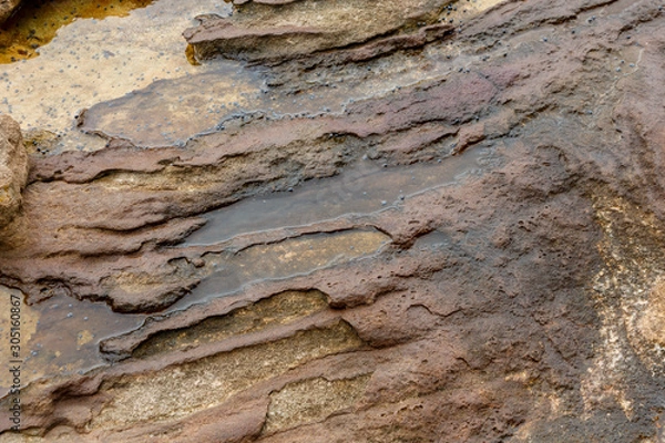 Obraz Abstract weathered light and dark brown Rock Pattern