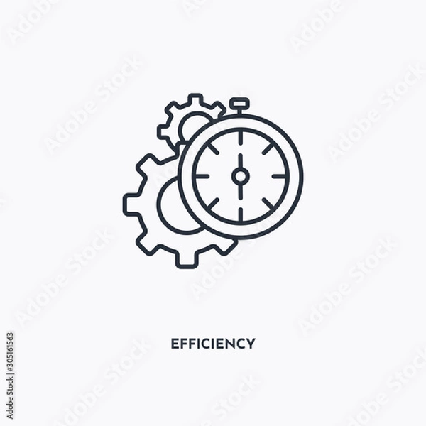 Fototapeta Efficiency outline icon. Simple linear element illustration. Isolated line Efficiency icon on white background. Thin stroke sign can be used for web, mobile and UI.