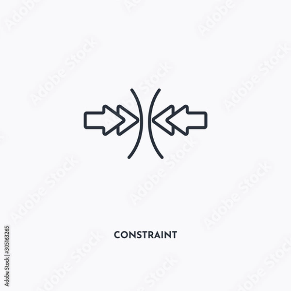 Fototapeta constraint outline icon. Simple linear element illustration. Isolated line constraint icon on white background. Thin stroke sign can be used for web, mobile and UI.