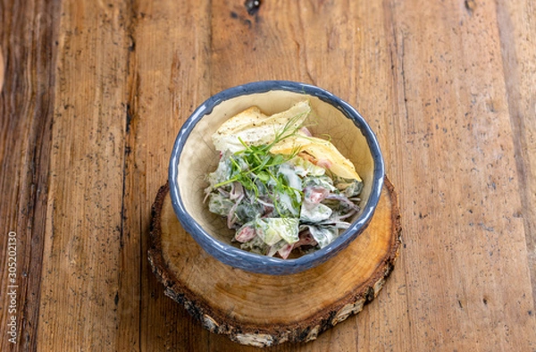 Fototapeta European cuisine, also referred to as Western or Continental, is a generic term for a variety of cuisines in Europe, as well as European-influenced cuisines in North America, Australasia, Oceania and 