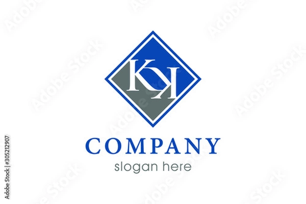 Fototapeta letter KK concept for initials logo template ready to use