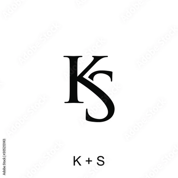 Fototapeta letter K and S concept for initials logo template ready to use