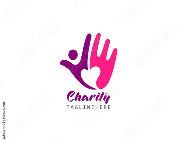 Fototapeta Charity Logo Design Template Vector