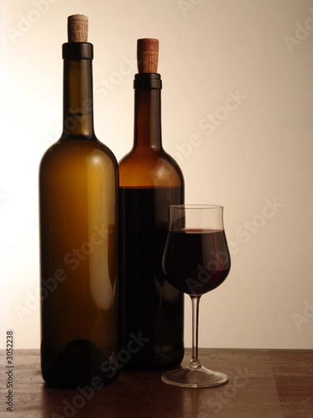 Fototapeta due bottiglie ed un bicchiere