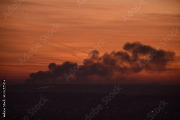 Obraz Sunset and fire