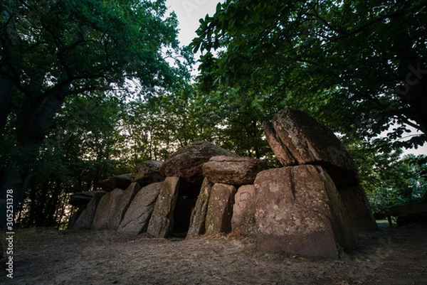 Fototapeta Dolmens are found in all celtic region like the Roche aux fées in Brittany