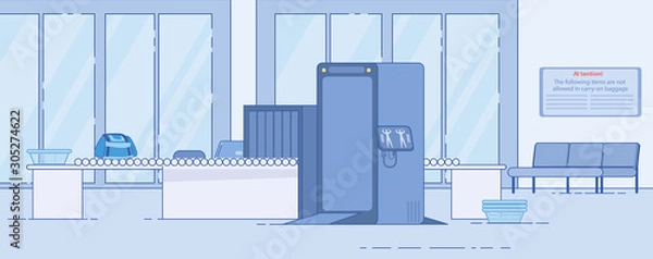 Fototapeta Airport Security Service Control Flat Vector