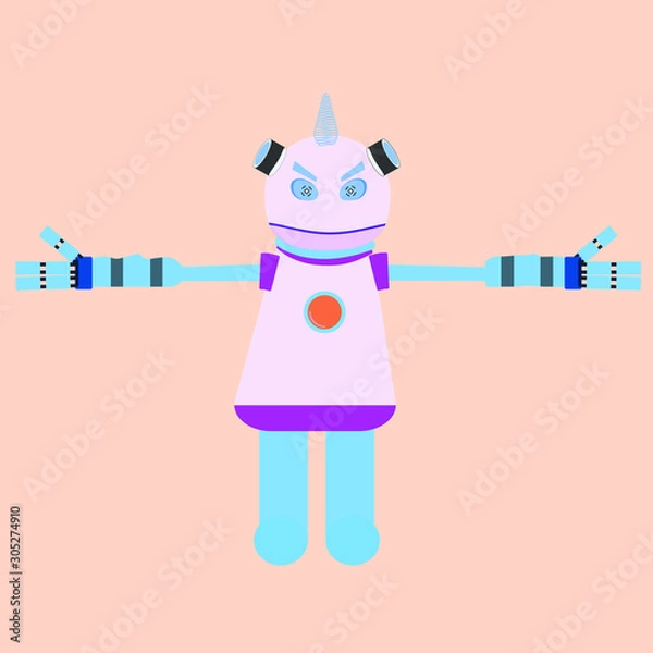 Obraz The robot in layers for rigging and animation