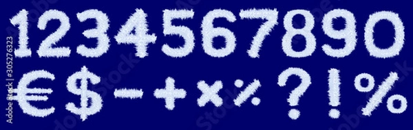 Fototapeta Set of numbers and signs of snow and ice