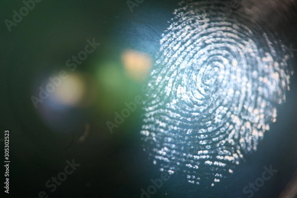Obraz Fingerprint on a transparent surface