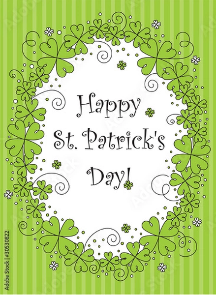 Fototapeta greeting cards with clovers