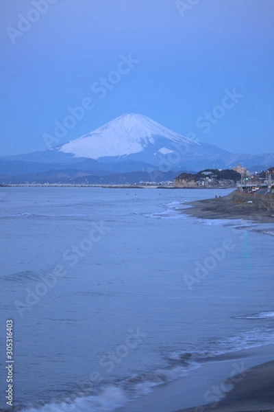 Obraz 薄明の富士山