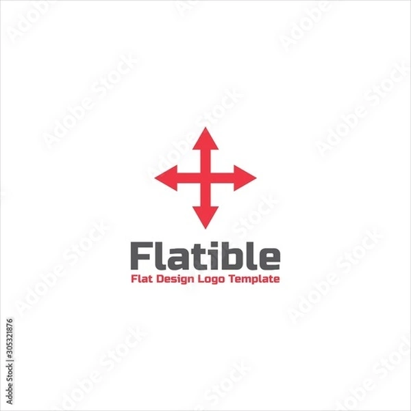Fototapeta Flatible - Flat Design Logo Template simple red