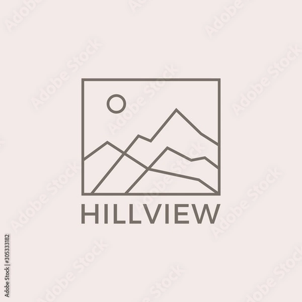 Obraz simple line hillview logo design vector illustration
