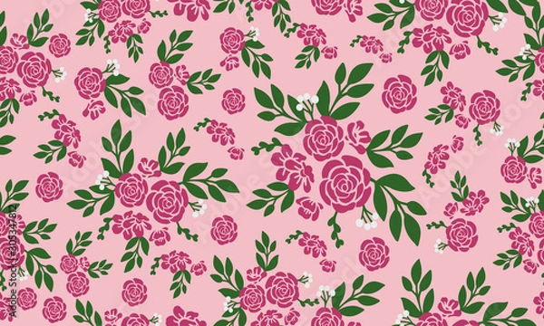 Obraz Artwork of pink flower, wallpaper of floral pattern background.