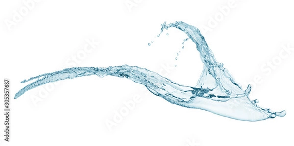 Obraz Water shapes splashing water isolated on white background