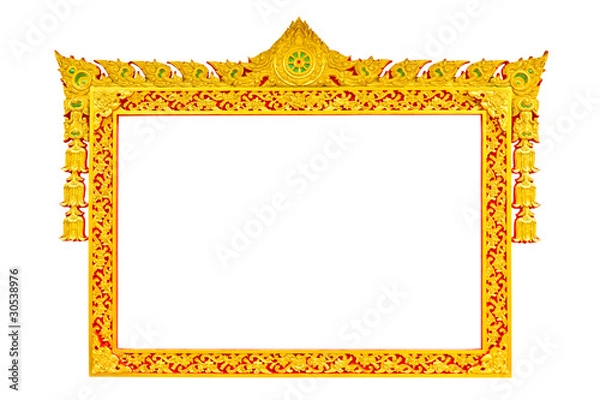 Fototapeta ancient thai style sculpture frame isolated