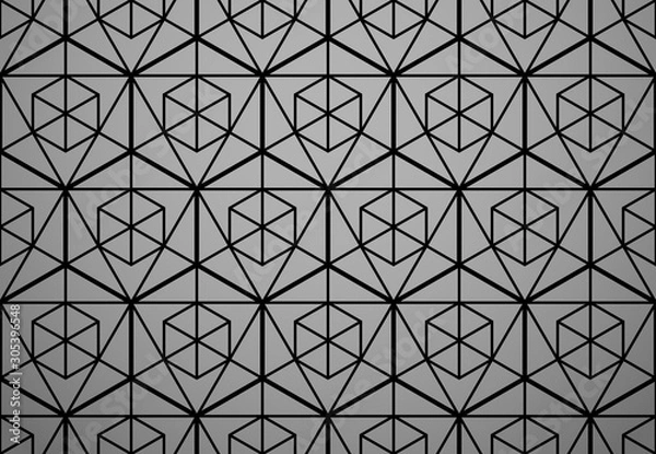 Obraz The geometric pattern with lines. Seamless vector background. Black texture. Graphic modern pattern. Simple lattice graphic design