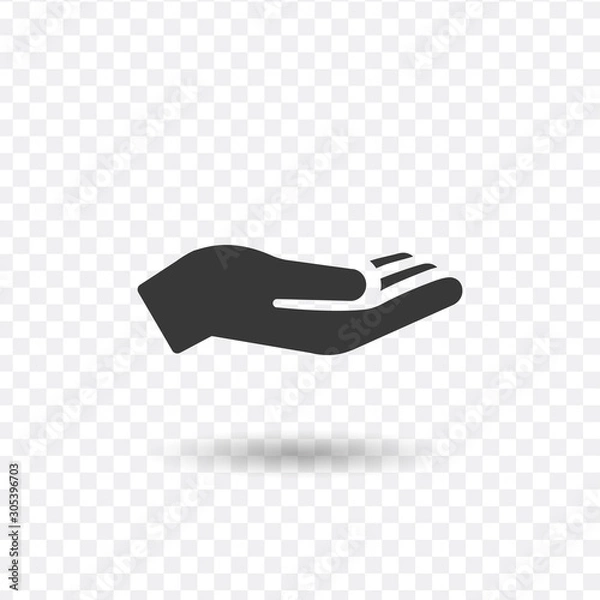Fototapeta Hand icon vector. Flat design style. Stock Vector illustration isolated on white background.