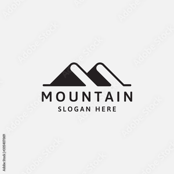 Obraz book mountain logo design template - vector