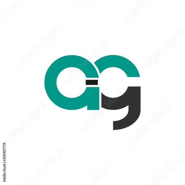 Fototapeta initial letter AG modern linked circle round lowercase logo