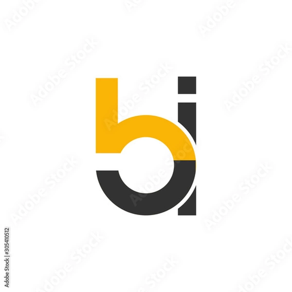 Fototapeta letter BI initial logo icon. modern linked circle round lowercase. Easy to edit and customize. Vector illustration