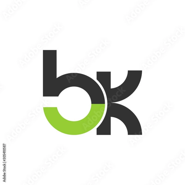 Fototapeta letter BK initial logo icon. modern linked circle round lowercase. Easy to edit and customize. Vector illustration