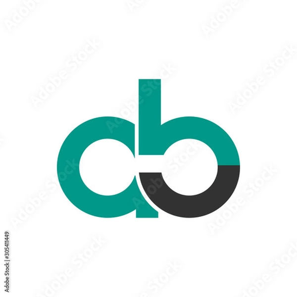 Fototapeta Initial letter AB lowercase logo design template.Can be used for workflow layout template, banner, marketing, infographics.