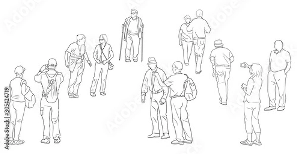 Obraz sketch of a group of people