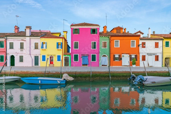 Obraz ブラーノ島のカラフルな家