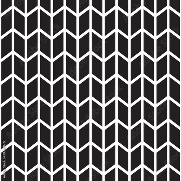 Fototapeta black and white seamless pattern with zig zag