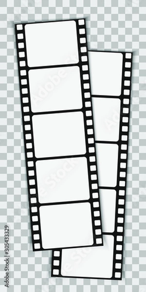 Fototapeta Cinema icon for concept design. Video camera simple icon. Cinema frame. Movie film reel. Black ticket icon. Drink element. Vector photo booth icon. 