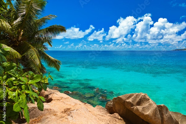 Fototapeta Tropical beach at Seychelles
