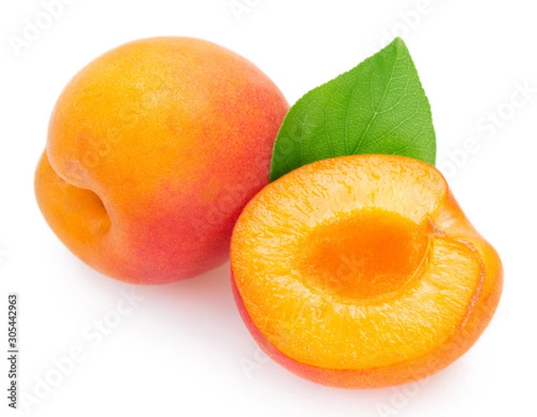 Fototapeta Świeża morela na białym tle