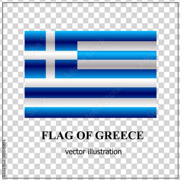 Fototapeta Banner with flag of Greece. Colorful illustration with flag for design. Bright vector illustration with transparent background.