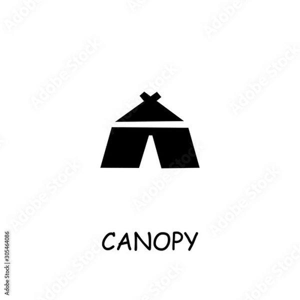 Fototapeta Canopy Tent flat vector icon
