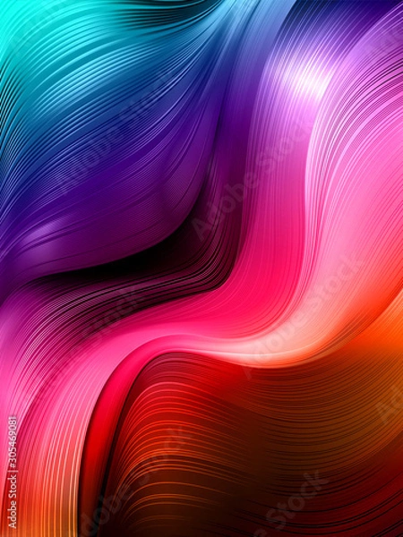 Fototapeta Abstract geometric gradient background of dynamic shapes of moving fluid flows