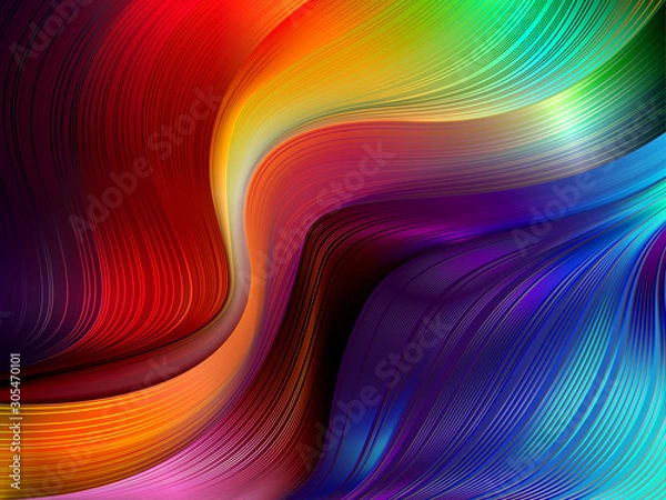 Fototapeta Abstract geometric gradient background of dynamic shapes of moving fluid flows
