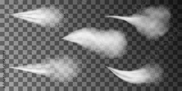 Obraz Airy water spray mist vector set.