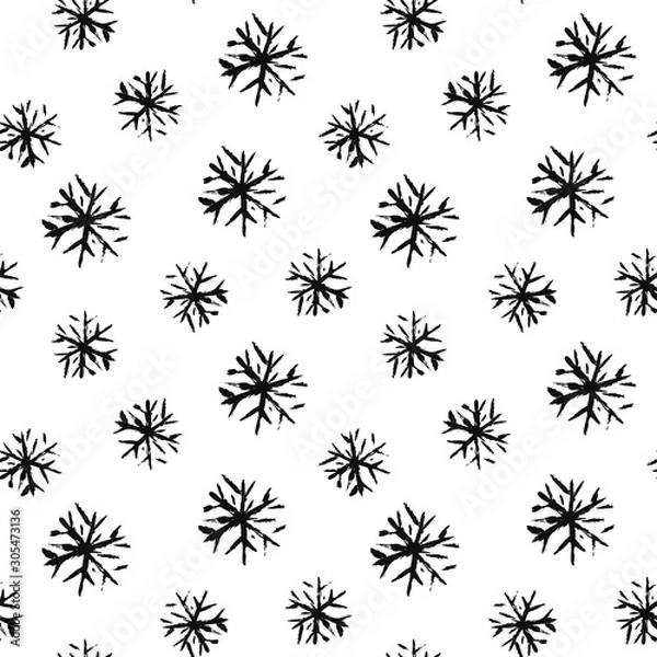 Fototapeta Seamless pattern with snowflakes