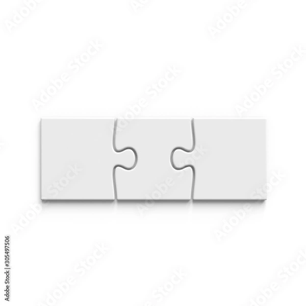 Obraz Easy puzzle template. 3 pieces. 3d illustration