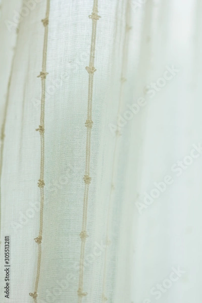 Obraz close up of white linen textured cloth background