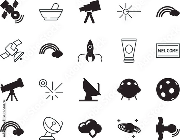 Fototapeta space vector icon set such as: natural, computing, greeting, antivirus, jupiter, nobody, clean, guard, pharmacist, lunar, website, utensil, retro, herbal, pharmacy, virus, alternative, creme, galaxy