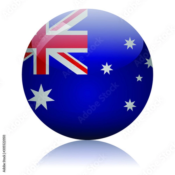 Obraz Australian flag glass icon vector illustration