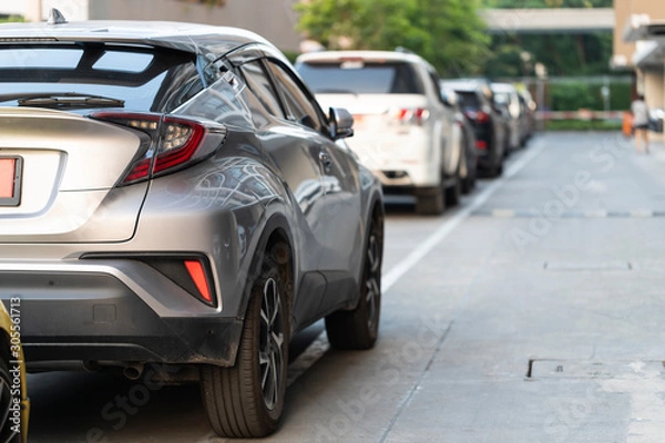 Fototapeta Mode car parking in line.